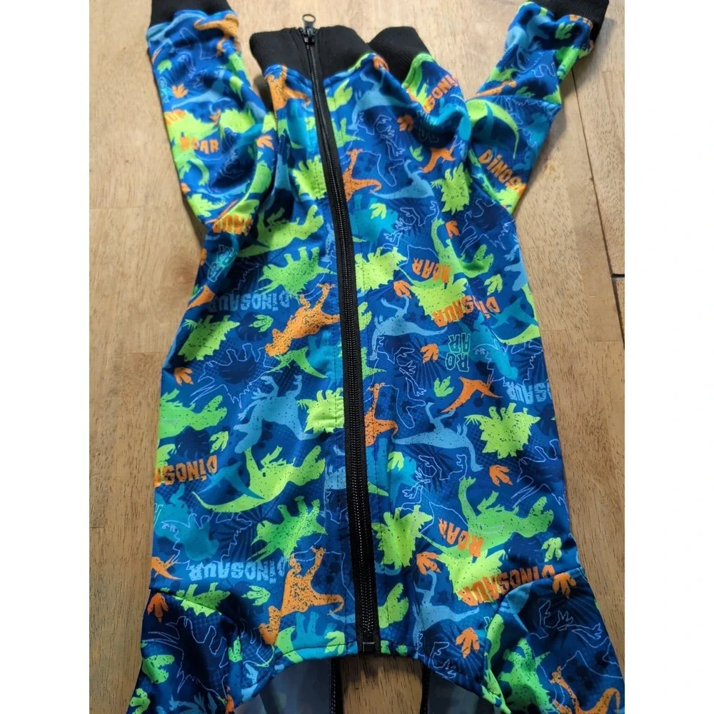 Dog Surgical Recovery Suit One Piece Dog Cone Alternative‎ Dinosaur XL